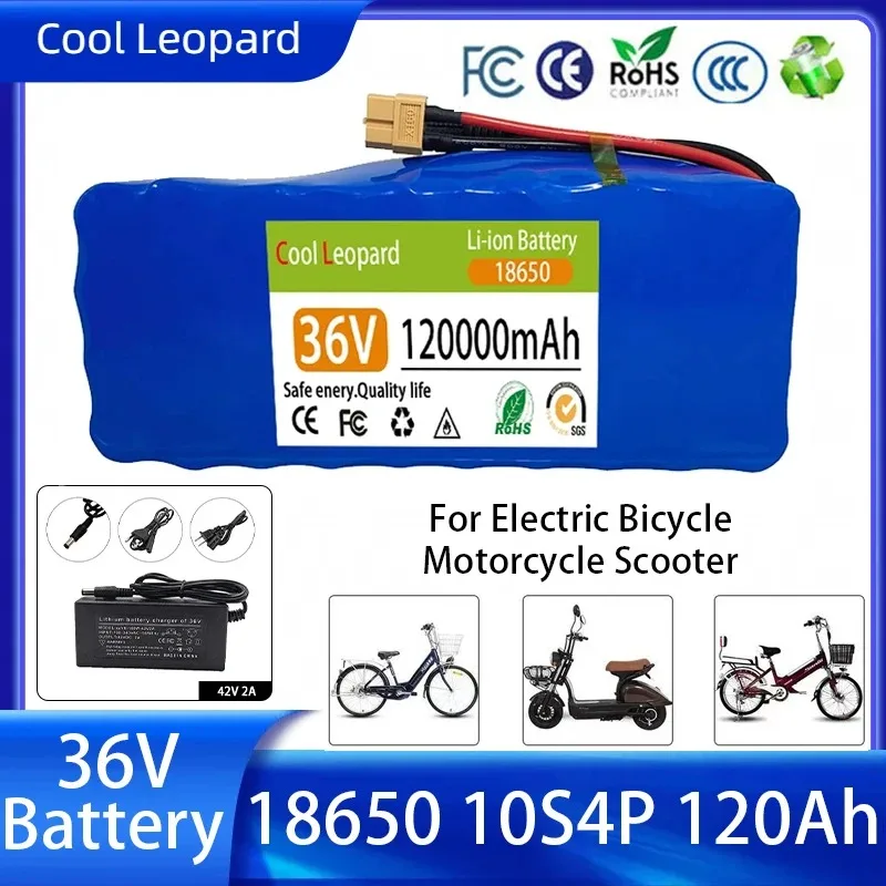 

100% original Cool Leopard 36V 120Ah 10S4P 18650 Rechargeable lithium battery pack For Electric Bicycle Motorcycle battery