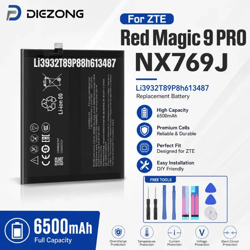Li3932T89P8h613487 for ZTE Red Magic 9 PRO/NX769J Mobile Phone Battery High Quality  Replacement Bateria Grade A Cell with Tools