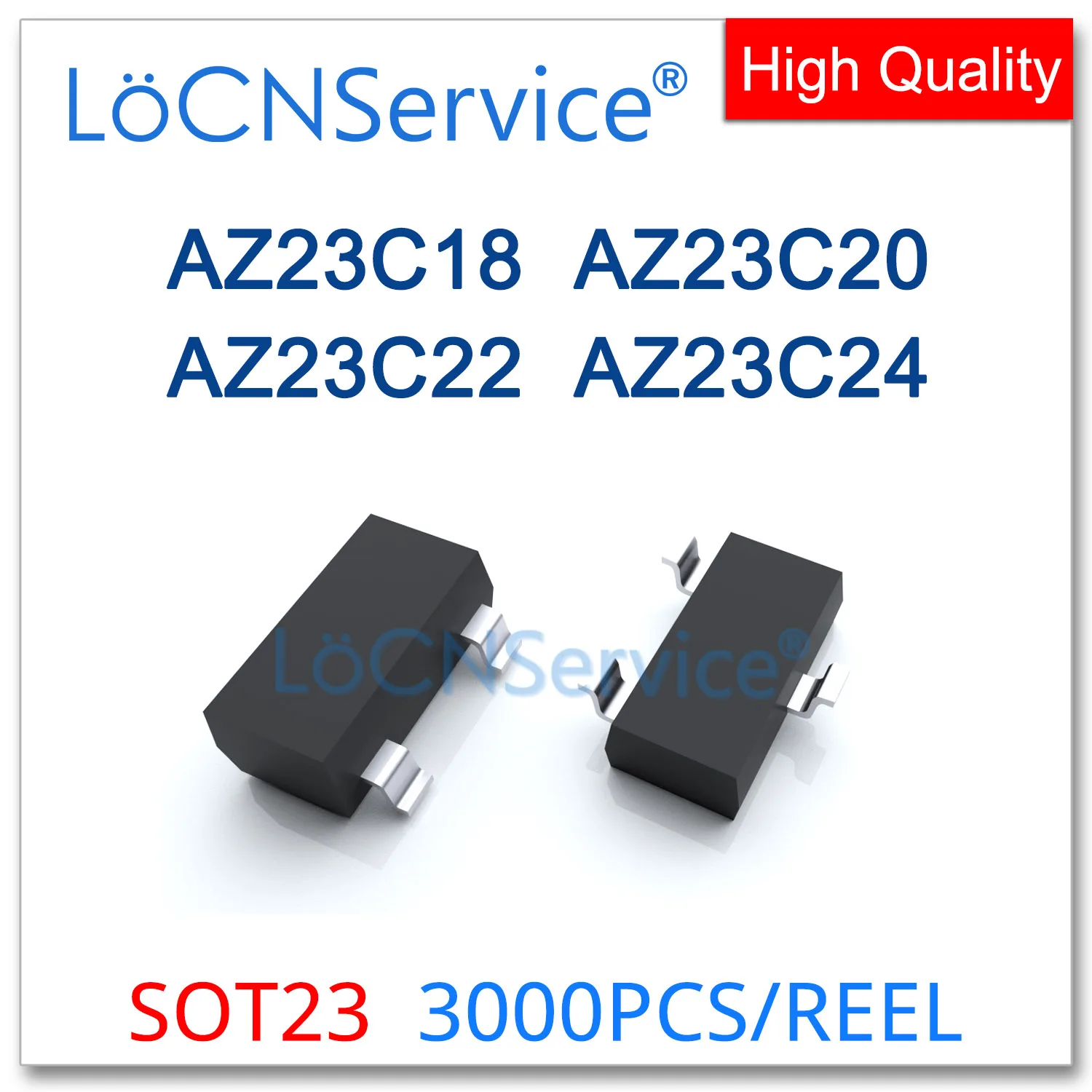 LoCNService 3000PCS SOT23 AZ23C18 18V AZ23C20 20V AZ23C22 22V AZ23C24 24V DUAL ZENER DIODE Chinese High quality AZ23C