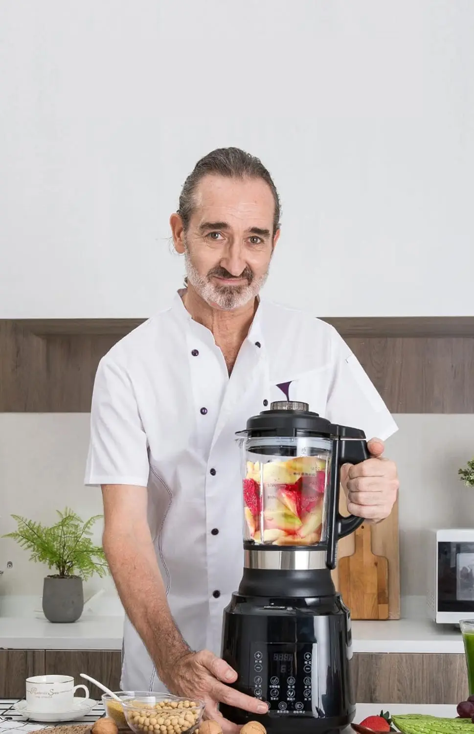 Liquidificador para cozinha, Nut Milk Maker, Liquidificadores profissionais, Processador de alimentos para bebês, Função de aquecimento e temporizador