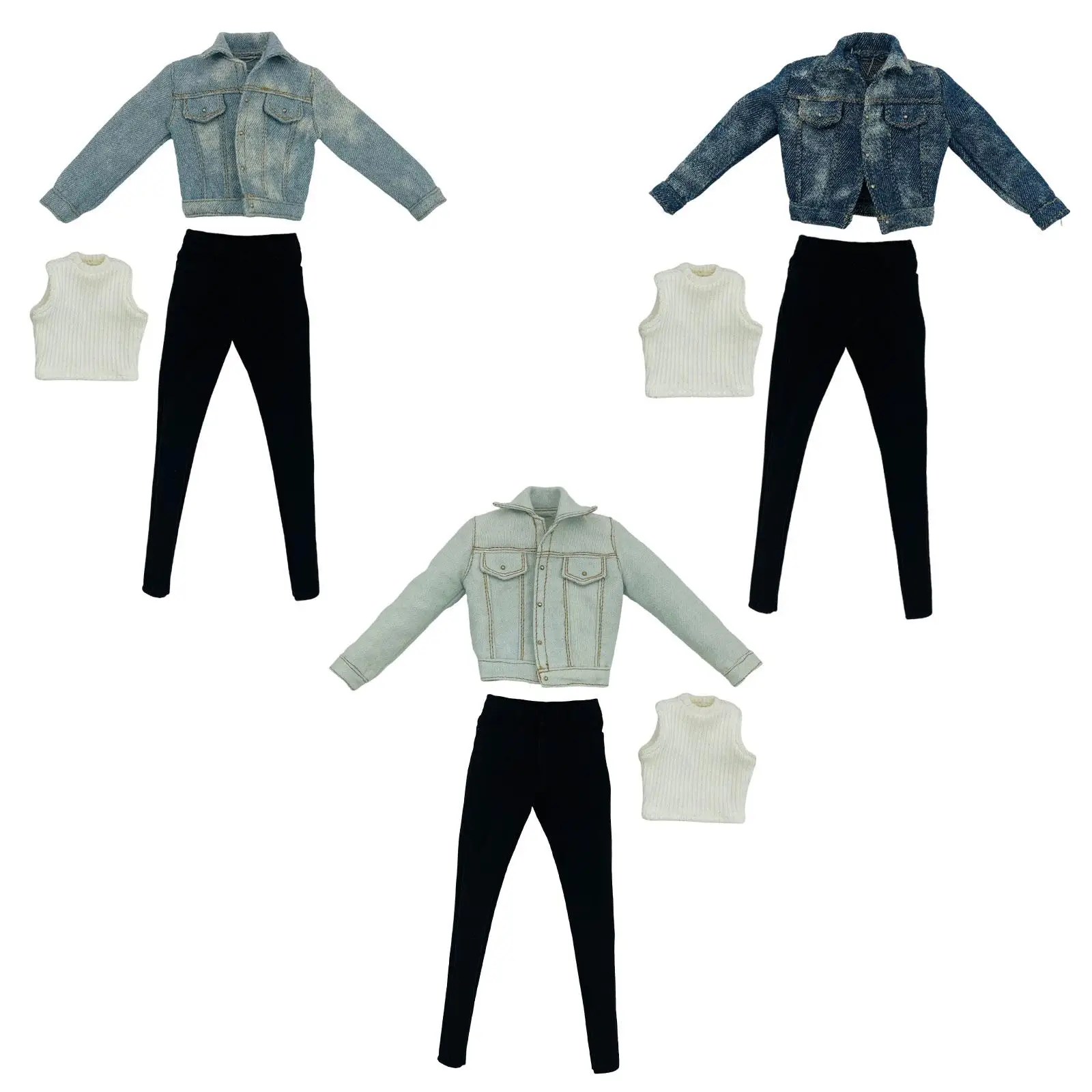 

1:6 Female Doll Jean Jacket for 12inch BJD Doll Figure Accessory Dress up