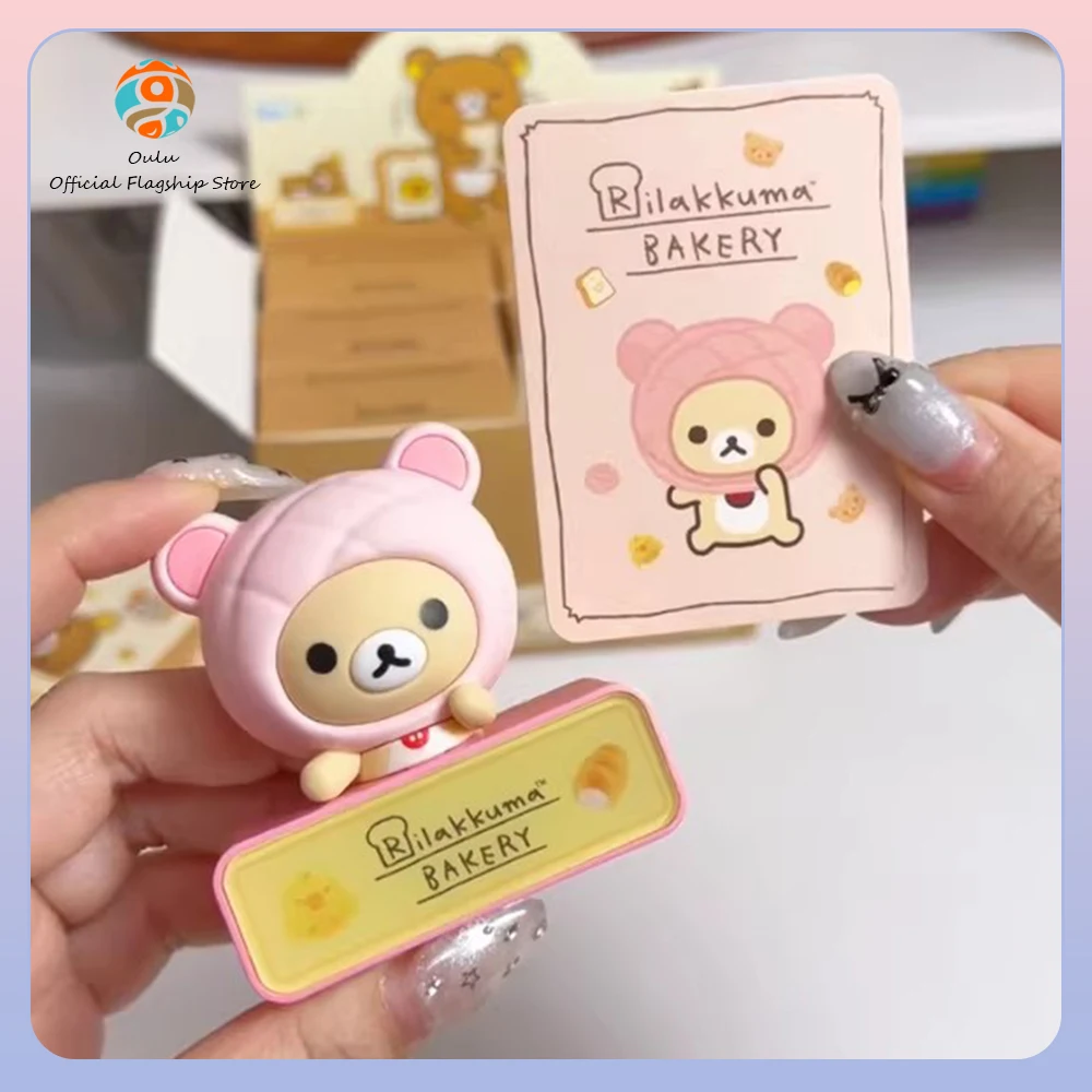 

Новая оригинальная магнитная игрушка-сюрприз Rilakkuma: ночник-магнит на холодильник, серия «Хлеб», подарочная коробка-сюрприз