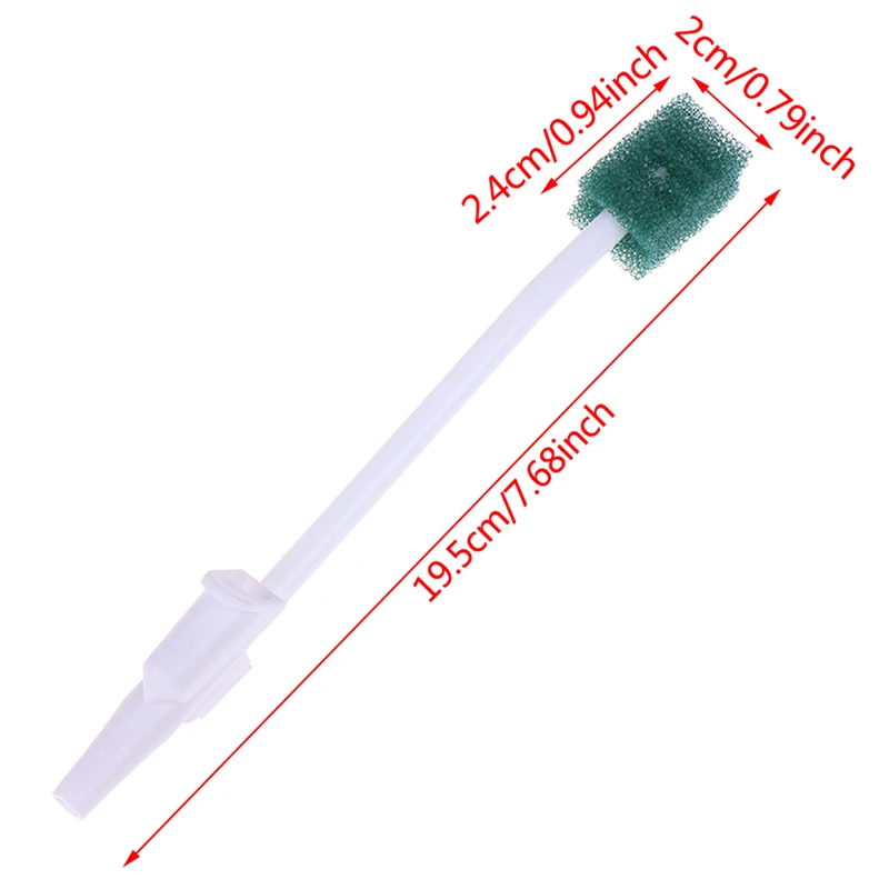 Brosse à dents médicale en éponge de poulet, écouvillon à aspiration ICU, soins bucco-dentaires, usage unique, système de brosse à dents à aspiration, hygiène buccale, tête verte