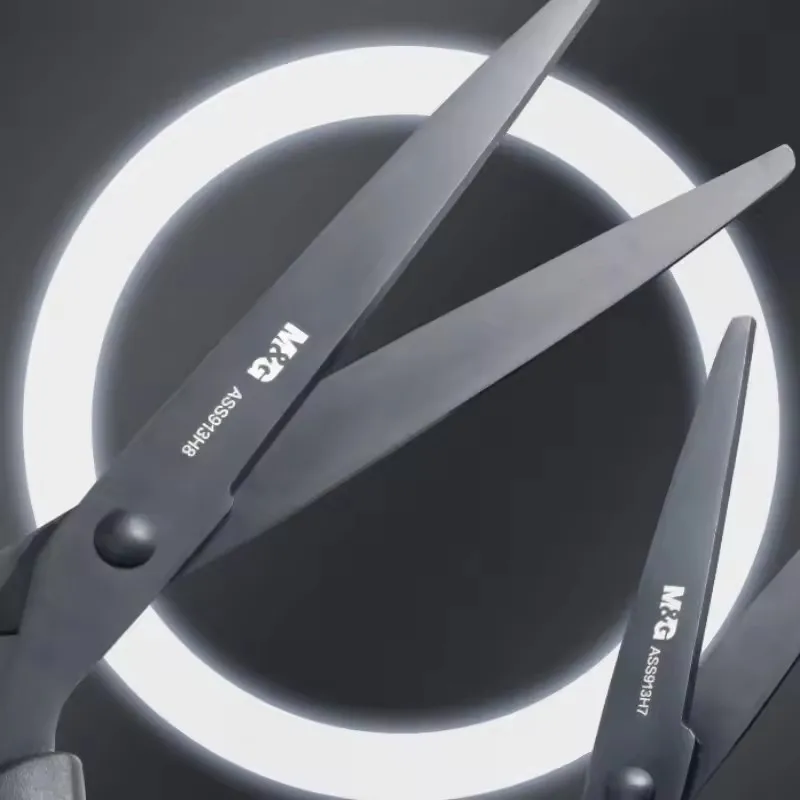 M & G 160 مللي متر مقص شفرة سوداء مقاومة للاهتراء شفرة فولاذية غير قابلة للصدأ ليس من السهل الغراء أداة مقص متينة للحياة اليدوية المنزلية