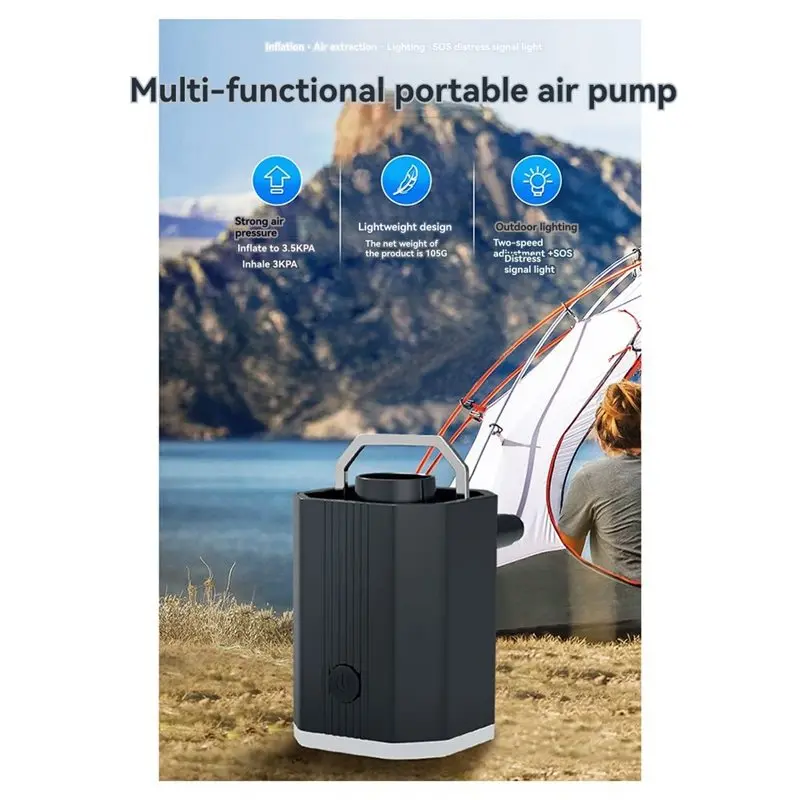 A08P-Portable Universal Travel Air Pump Cordless Electric Pump For Vacuum Storage Bag For Compression Clothes Blanket Luggage