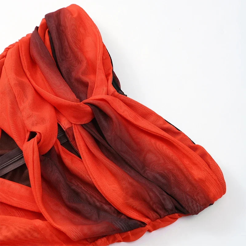 ฤดูร้อนใหม่สีสันพิมพ์ชุดชายหาดผู้หญิงเซ็กซี่ Hollow OUT เอวสูงชุด Maxi 2025 Vocation หญิง Vestidos