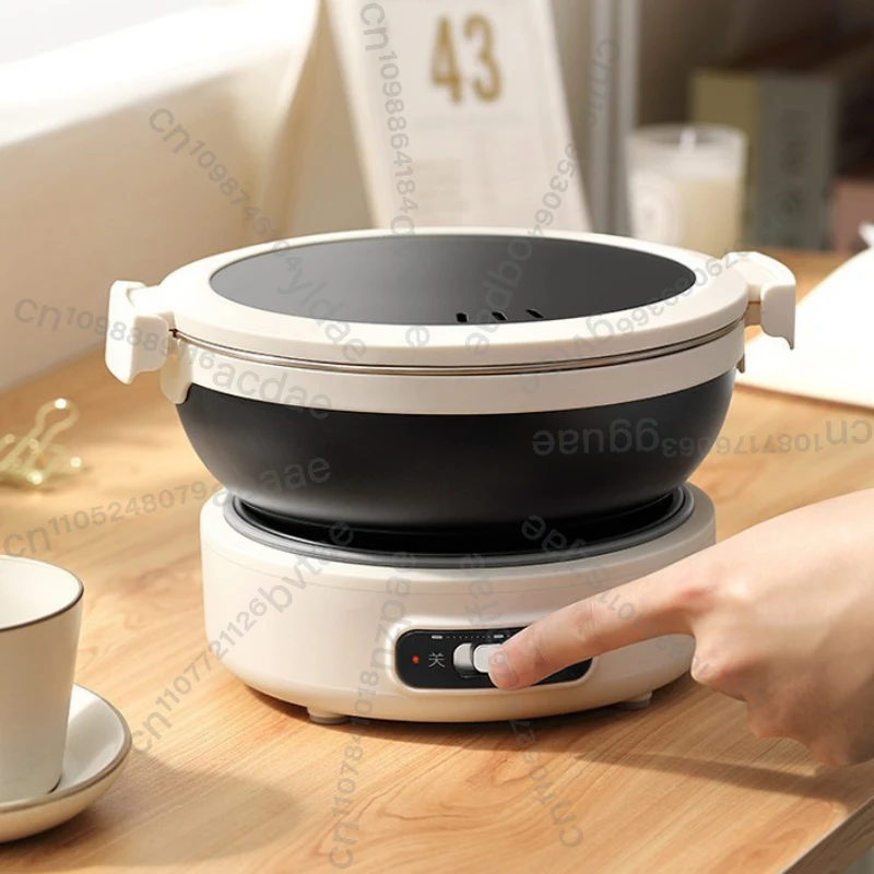 

220V Electric Cooking Pot Portable Multi Cooker Dormitory Travel Folded Rice Cooker Split Hot Pot Electrical Capabilities