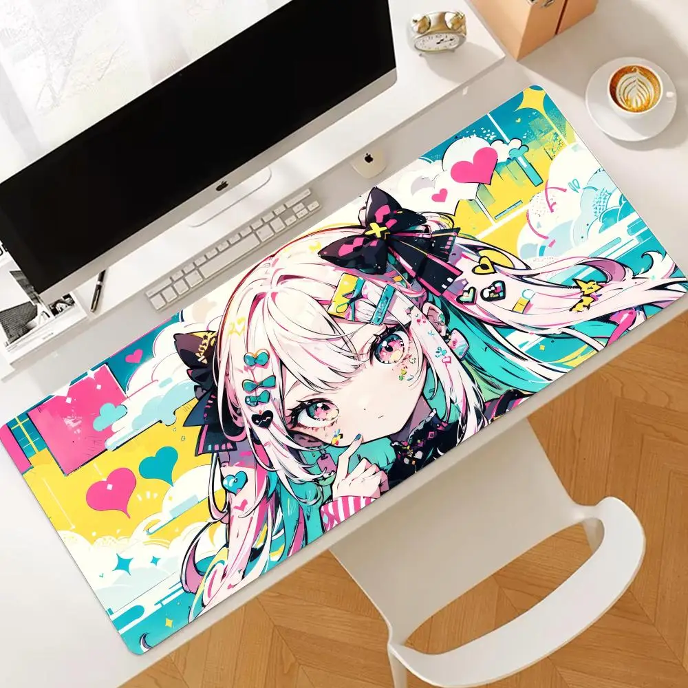 

Anime Girls Kawaii Non-Slip Desk Mat Rubber Mouse Pad Cute Large Gaming Mousepad Gamer HD Print Mice Pad Game Keyboard Pads XXL