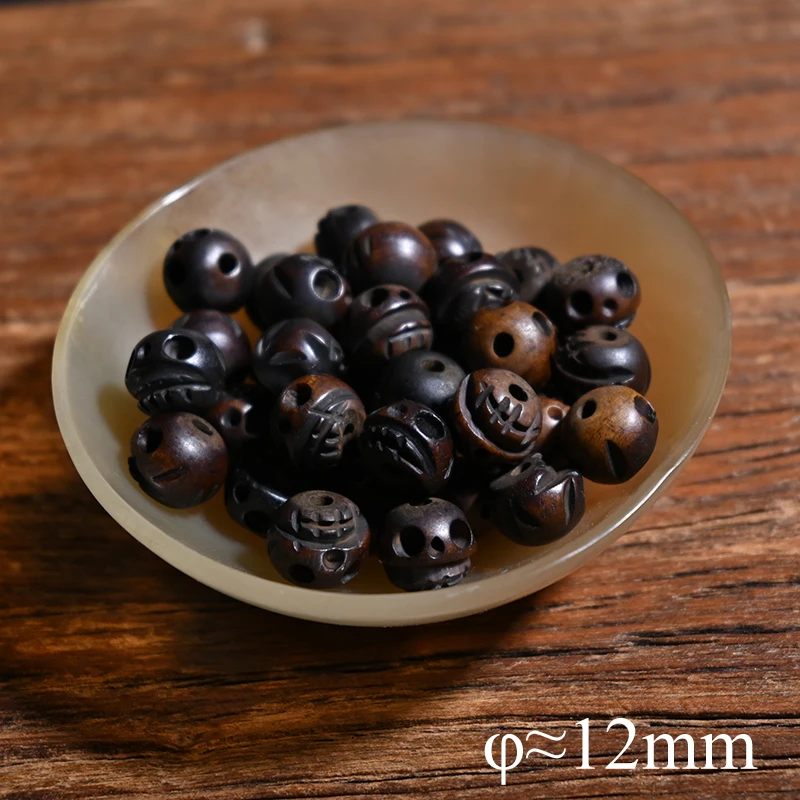 20pcs Natural Yak Bone Skull Beads 12mm/10mm/8mm Hole 1.5mm for DIY Handmade Jewelry Making Hand-Chain Necklace Carved Bone