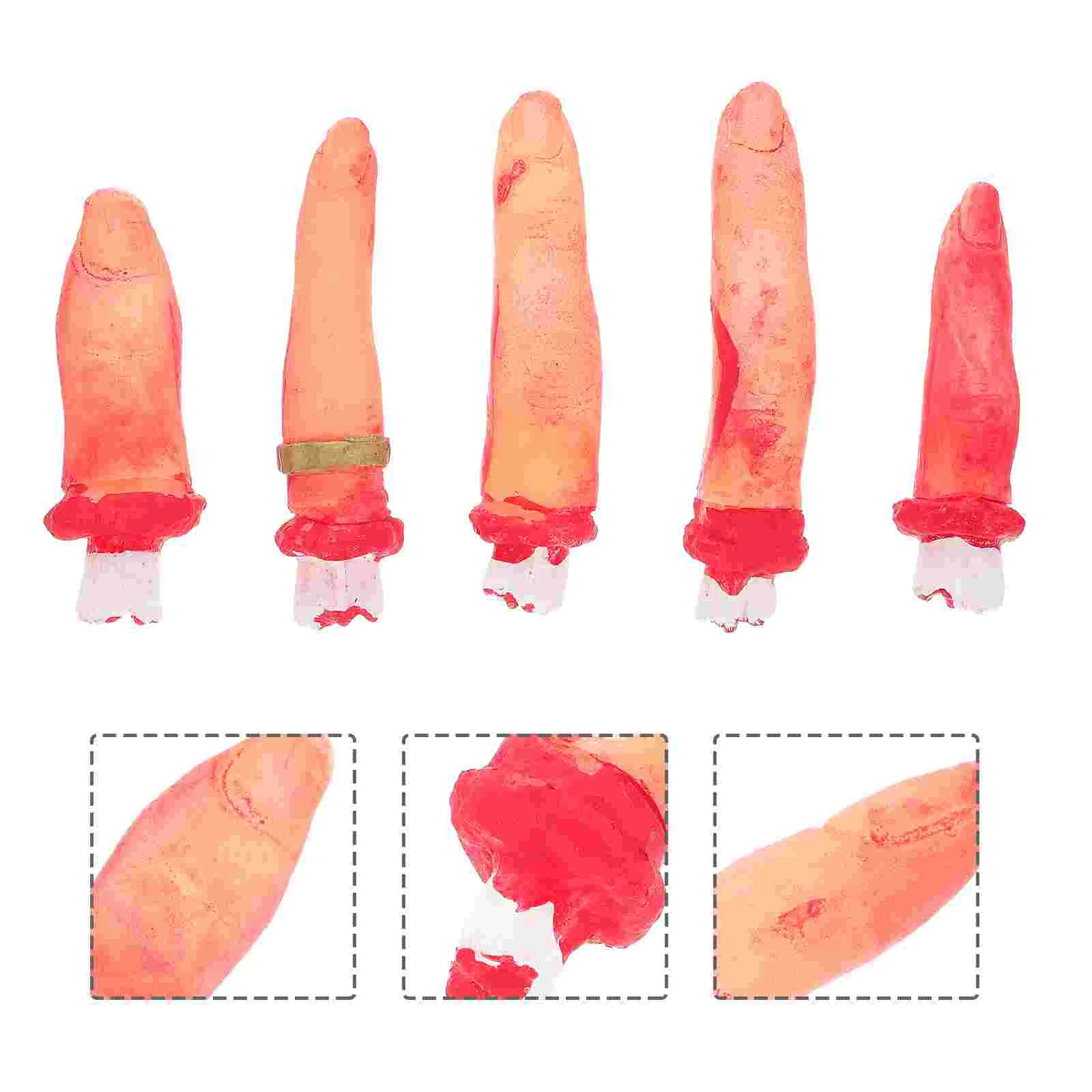10 Pcs Bloody Finger Toy Simulation Halloween Party Favor Prop Pillar Severed Latex Foam Prank