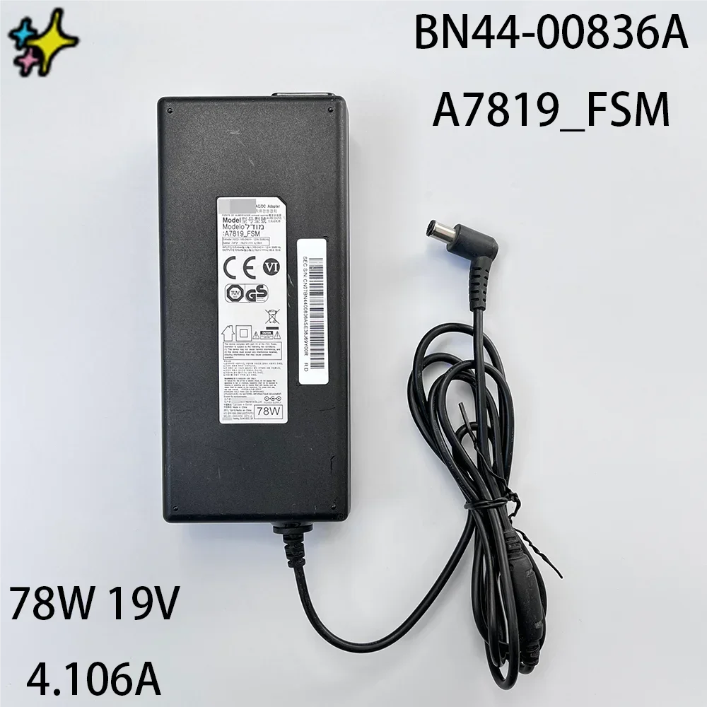 BN44-00836A A7819_FSM อะแดปเตอร์4.106A 78W 19V ที่ชาร์จไฟได้สำหรับ BN4400836A BN4400836 A7819FSM UE32J5373AS
