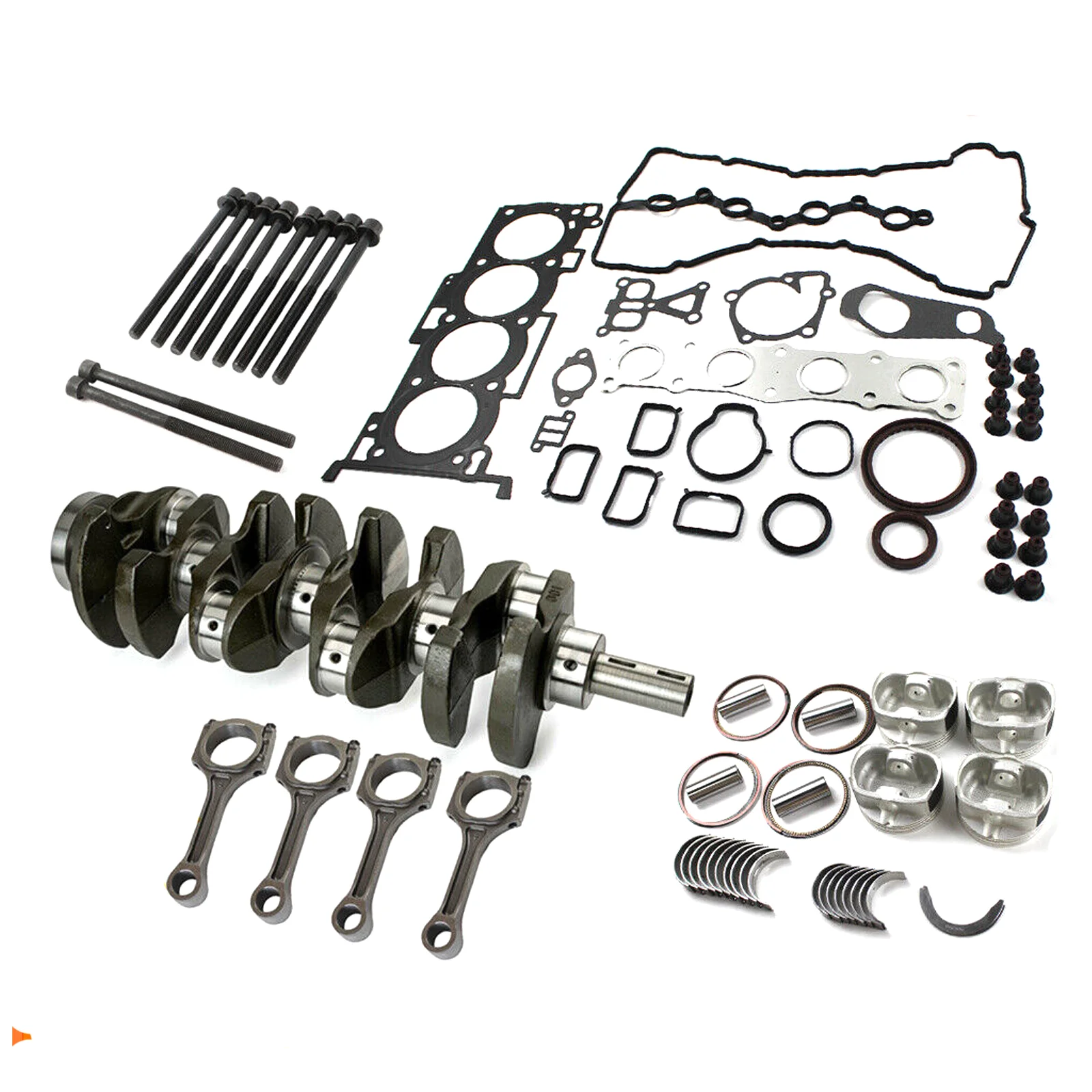 Engine G4KE For Hyundai KIA 2.4 full gasket set - Crankshaft Con Rods Piston kit Piston Ring Engine bearing Con-rod bearing