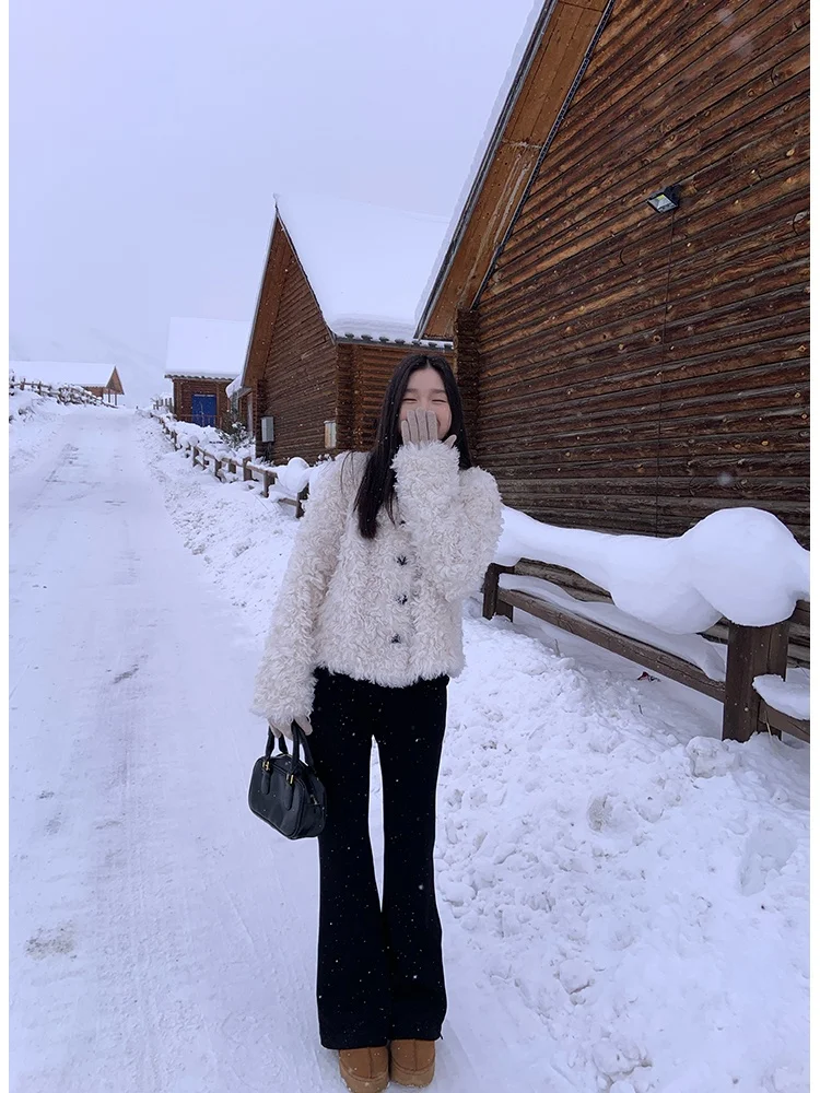 

YOKLASS Premium ort Thiened Fur Jaet Lazy Design Sense Autumn Winter New Sle Women's Casual Faion Outerwear Coat