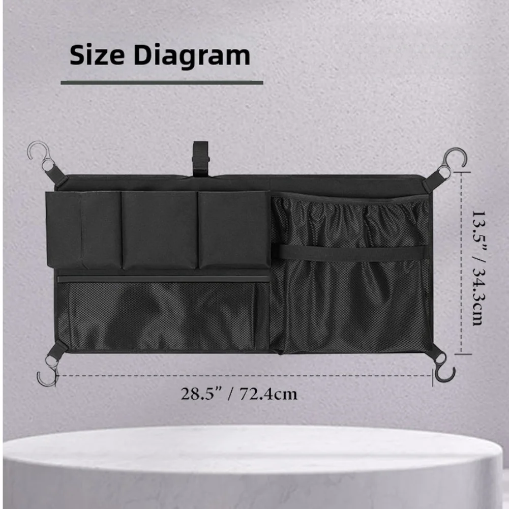 Picnic Cart Side Storage Mesh Bag for Camping Wagon and Stroller with Multi-Pocket Design and 600D Oxford Fabric Durability