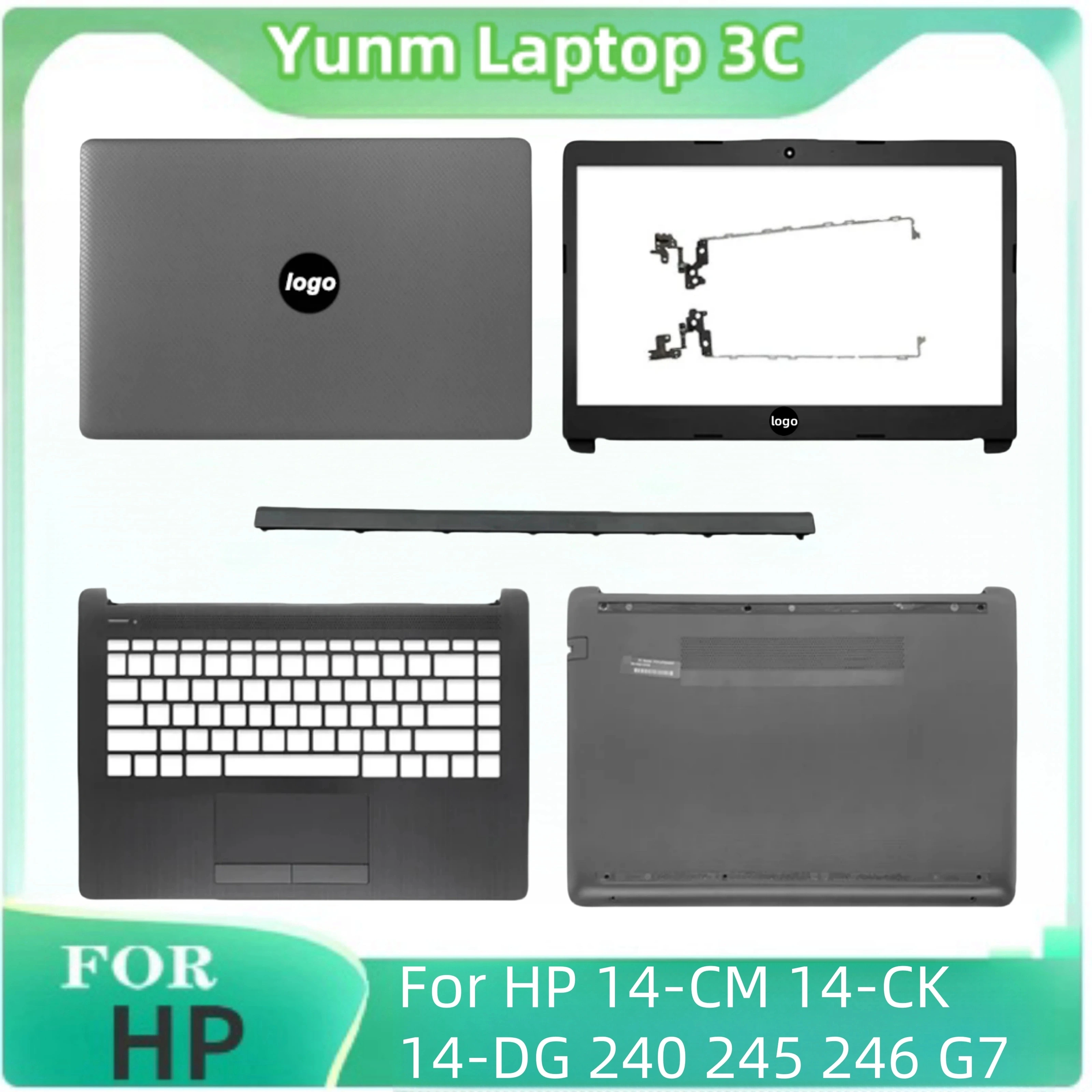 

For HP 14-CM 14-CK 14-DG 240 G7 245 246 G7 LCD Back/Front Bezel/Hinge/Palm Plate/Bottom Case L44056-001 New Laptop Case Gray