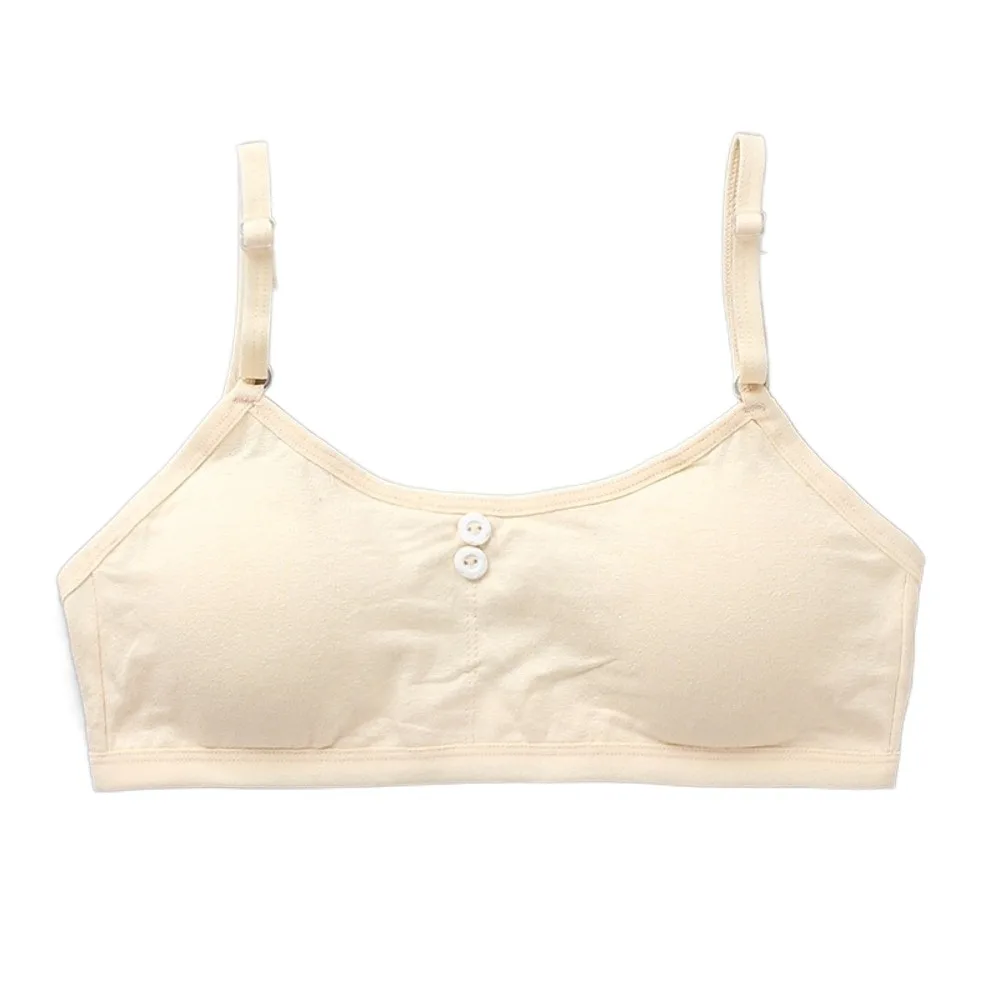 New Cotton Girls Training Bra Casual Breathable Girl's Sport Bras Elastic With Chest Pad Girl Underwear Vest