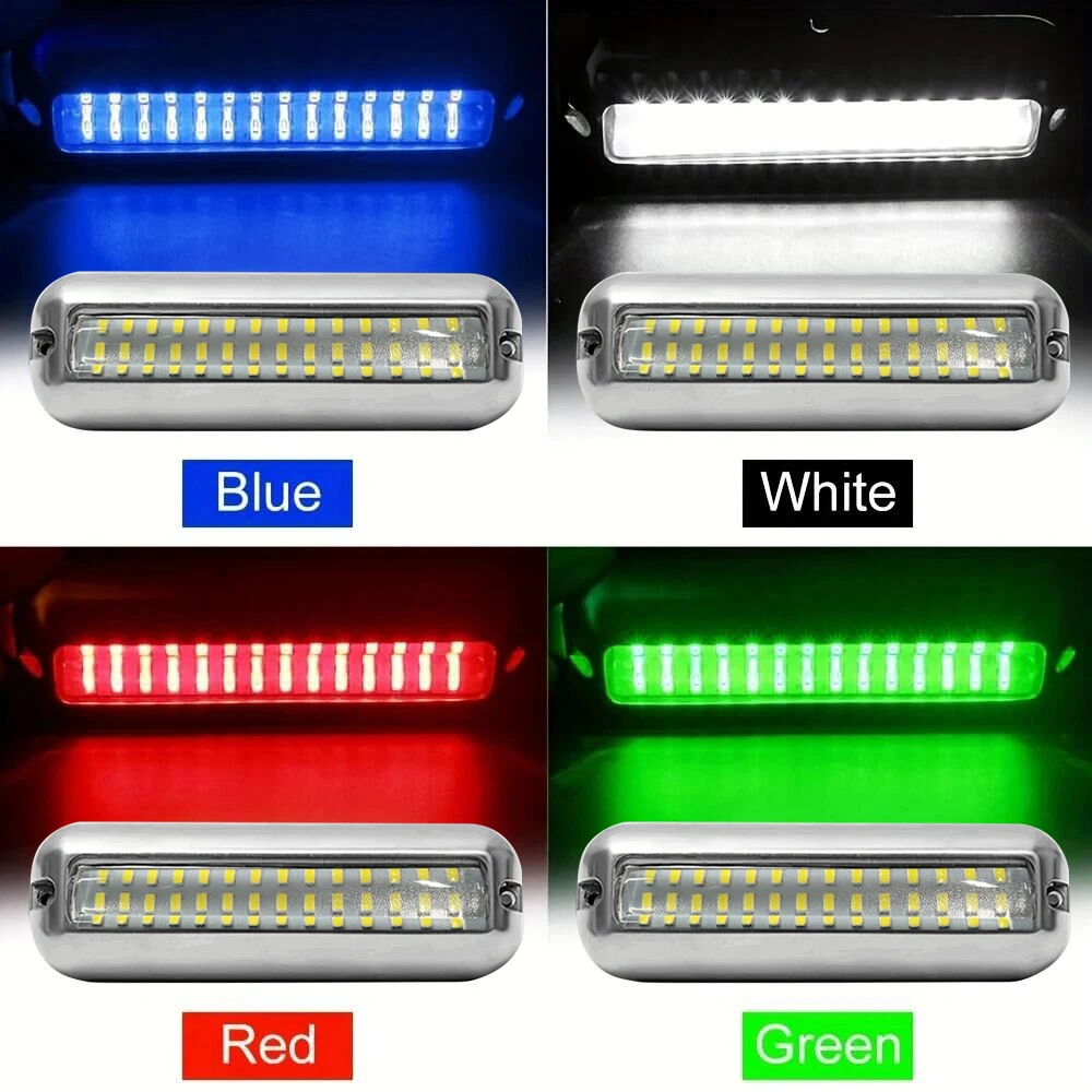 Barco marinho à prova dwaterproof água 42 led luz de aço inoxidável pontão subaquático popa iate cabine deck luzes traseiras dropship