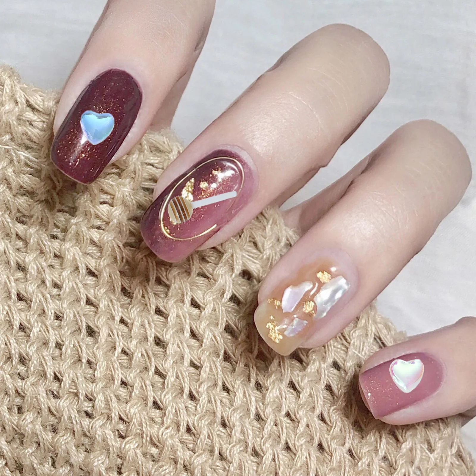 

Resin Heart Nail Decorations DIY Lollipop Charms Manicure Accessories Glass Diamond naments Nail Art Craft Projects Jewelry