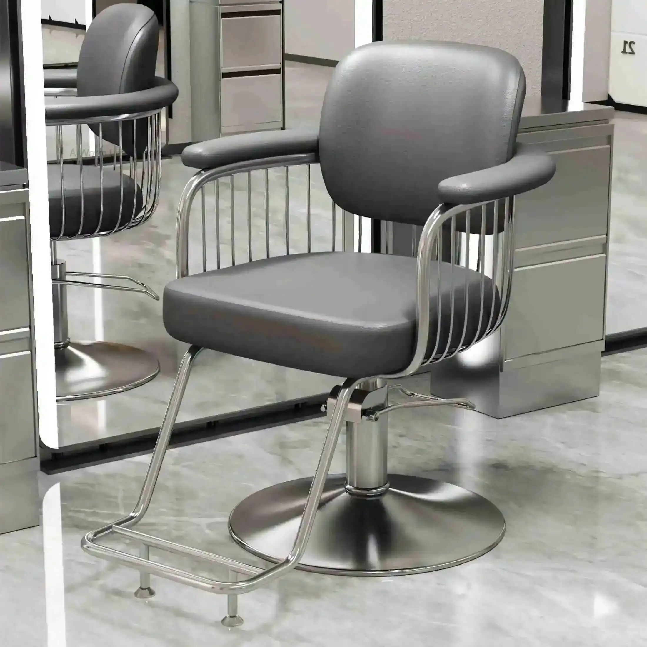 

Stainless Steel Professional Beauty Salon Chair Luxury Gold Barber Chairs Modern Lift Swivel Chair Hairdressing Furniture 좌식 의자