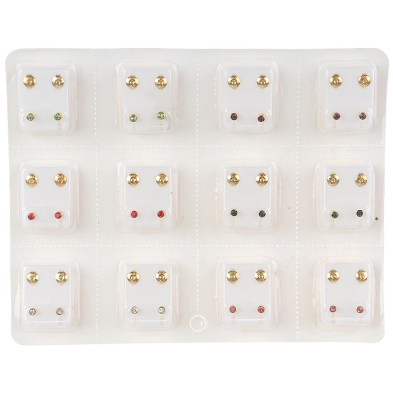 Juego de pendientes de acero quirúrgico, herramientas médicas para Piercing de oreja, joyería especial, 12 pares