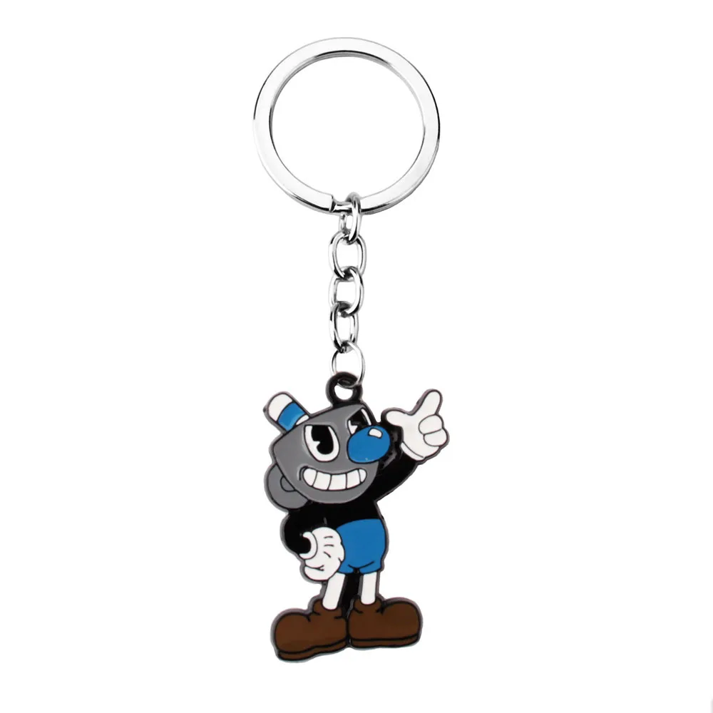 New game peripheral cuphead alloy keychain mug character pendant