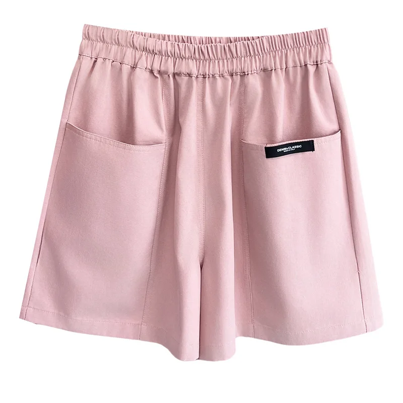 

Plus Size Women's Shorts Summer New Casual Label Pocket Cotton 100KG Wide Leg Hot Pants 2531