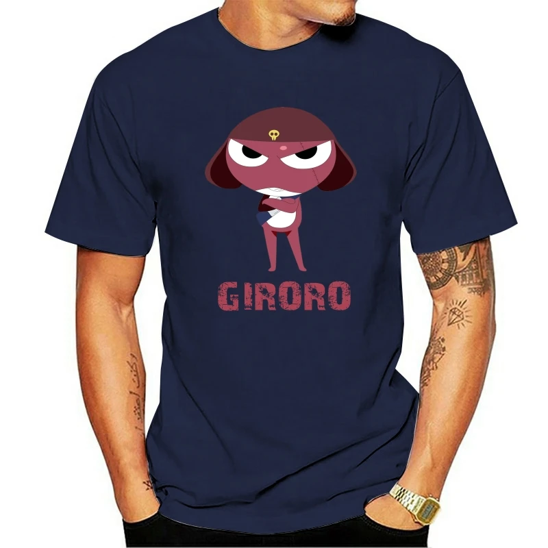 

Men Tee Shirts Corporal Giroro Reporting Vintage Pure Cotton Tee Shirt Keroro Cartoon Tshirts Crewneck Clothing Plus Size