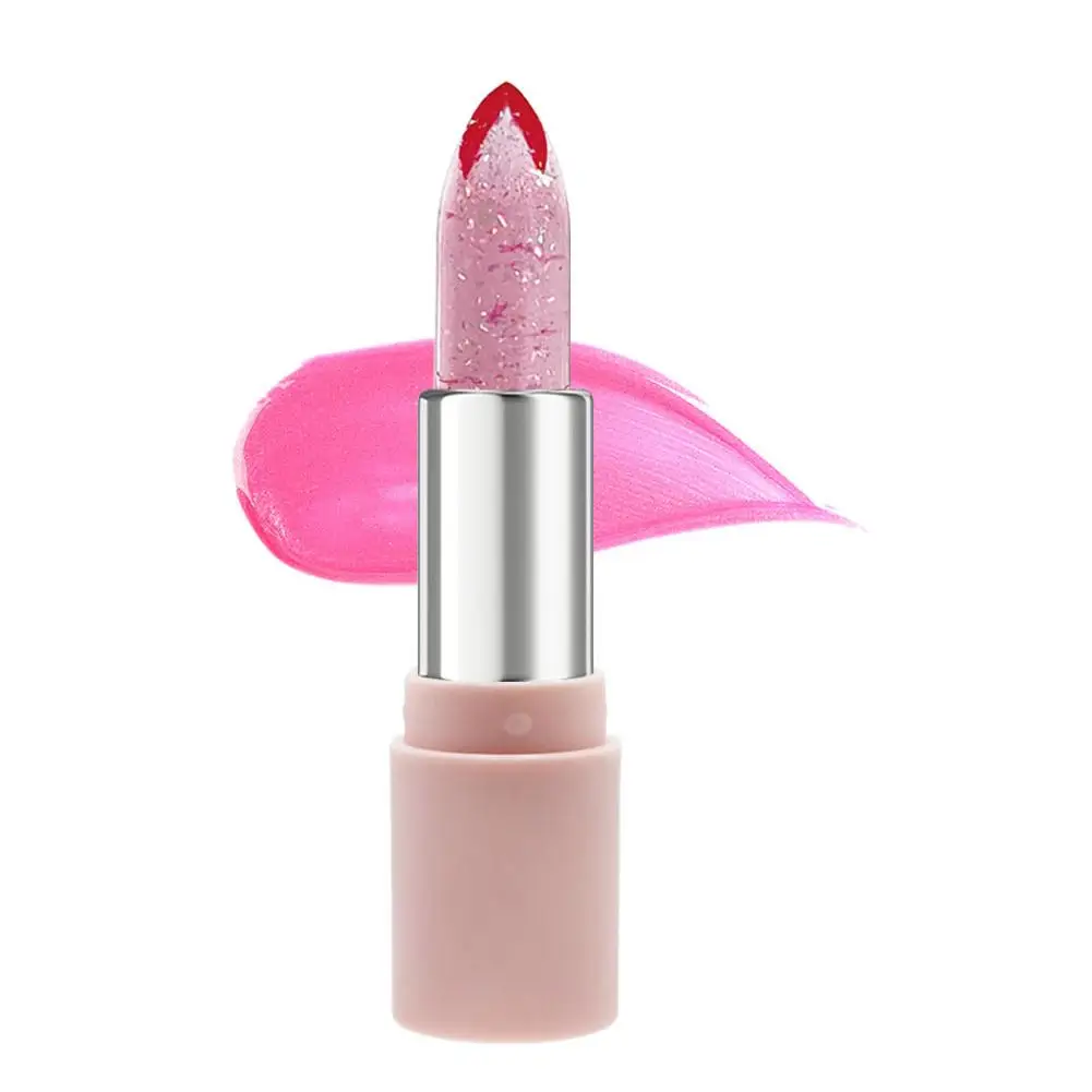 Lápiz labial de gelatina de flores, 6 colores, hidratante que cambia de temperatura, duradero, Color nutritivo, bálsamo labial mágico, palo labial Lo X7M0