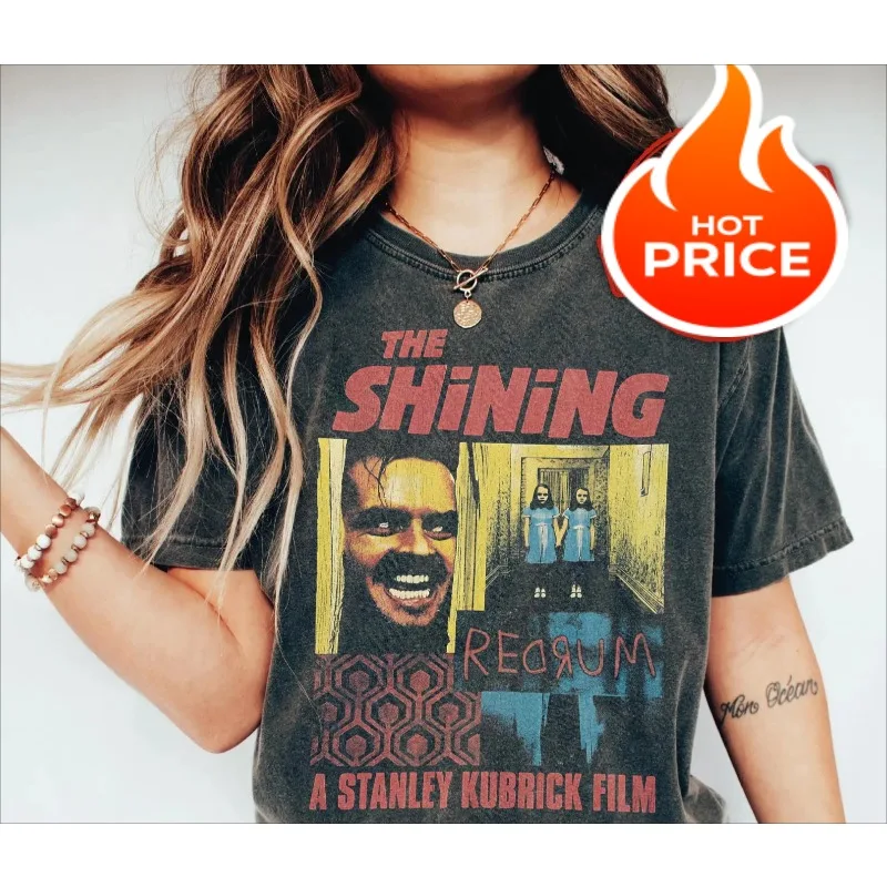 Shining T-shirt, Retro Horror Movie T-shirt, Summer New Y2K Cotton Casual Fashion Unisex T-shirt