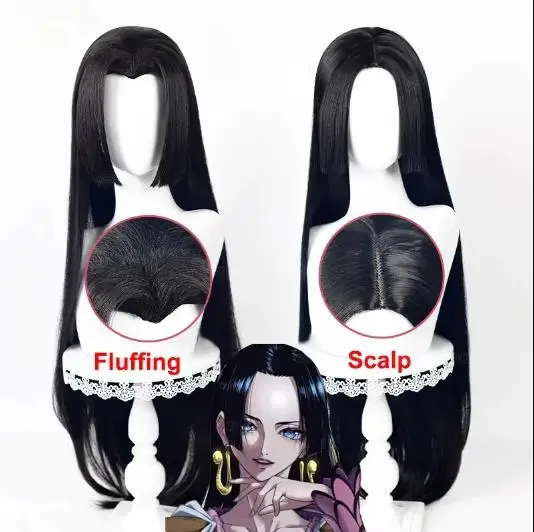 Anime Lange Boa Hancock Cosplay Perücke Boa Hancock Perücken Schwarze Perücke Hitzebeständige Halloween Party Perücken