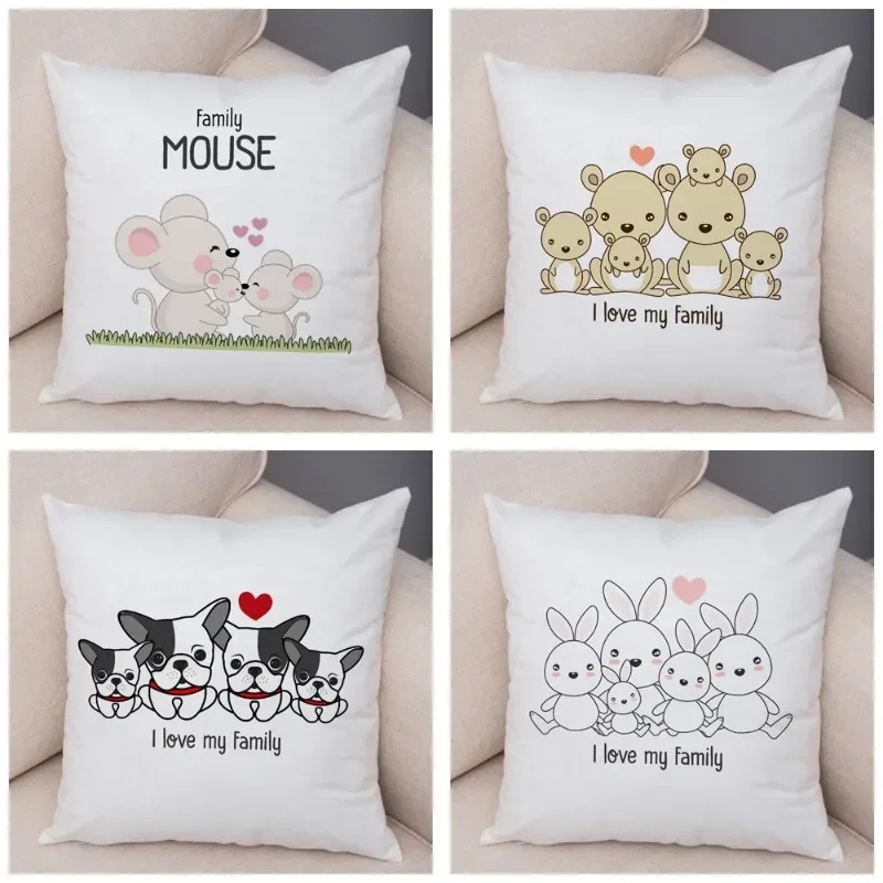 Cute Cartoon Pet Cat Panda Double-sided Printed pillow cover Short plush Suitable living rooms bedrooms sofa throw cushion cover