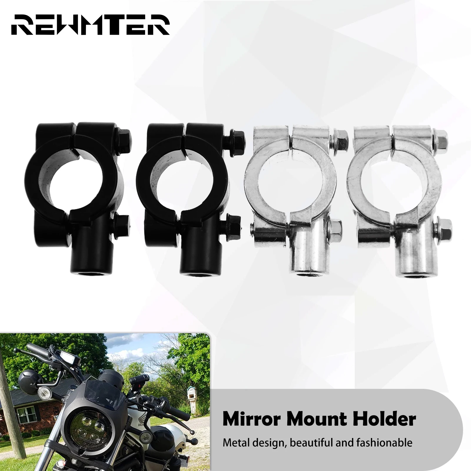 

2xMotorcycle Handlebar Mirror Mount Holder Clamp Adaptor 10mm 8mm 25mm Rear View Mirror Holder Bracket For Harley Touring XL883