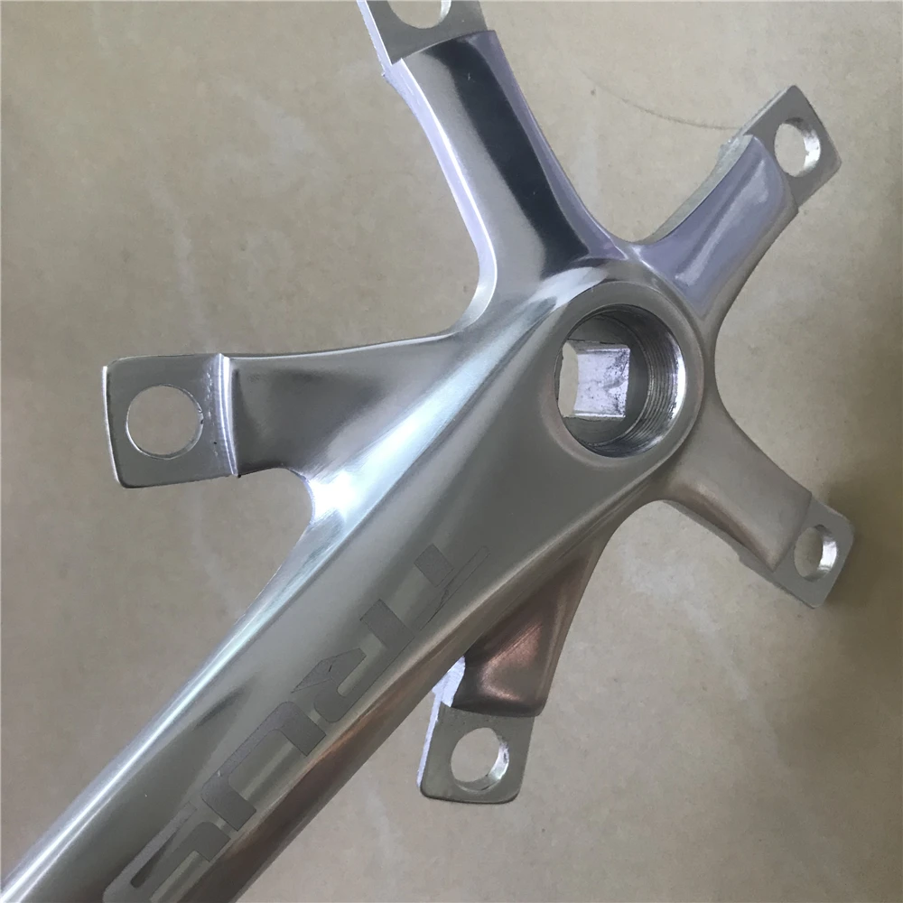 TRUYOU Road Bicycle Crank 130 BCD Length 170/165/152mm Silvery Mountain Folding Bike Parts 5 Bolts Glossy Aluminum Alloy CNC