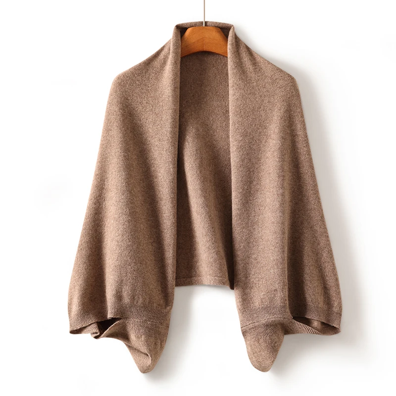 Women's 100% Wool Fashionable Cloak Stylish Cardigans Shawl High-Quality Autumn Winter Sweater 2026 Trendy AJ