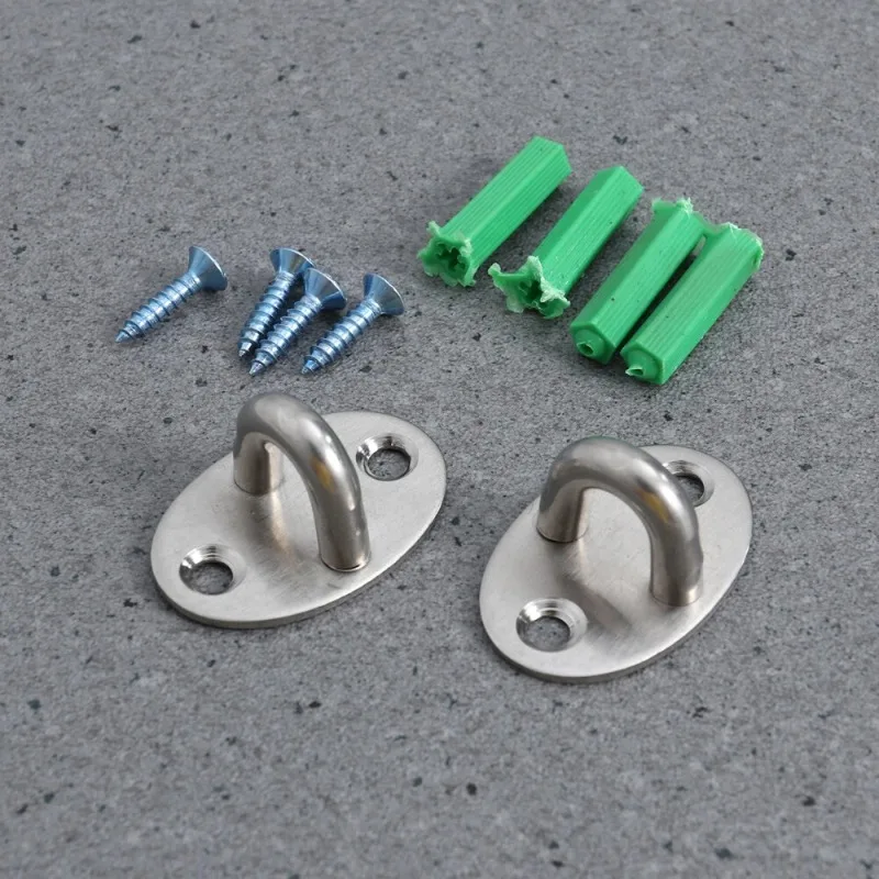 2/4pcs Eye Plate U Hooks Heavy Duty Ceiling Mount Wall Hooks Bracket Hanger with Screws U-shape Ring Top Base Haning
