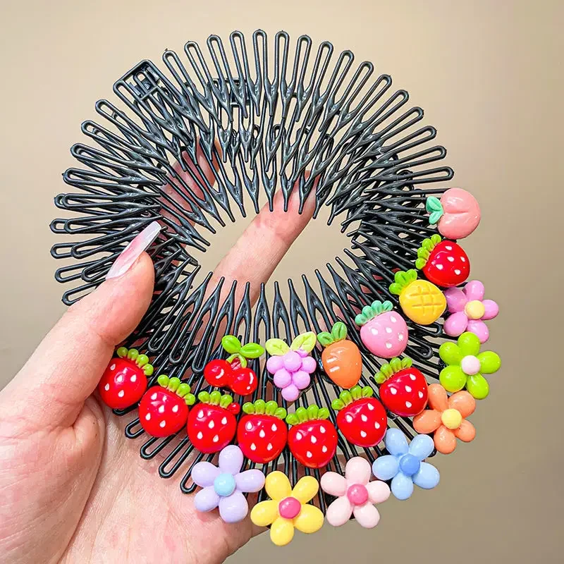 Children Y2k Star Colorful Hair Comb Broken Headband Hair Clips Bunny Cute Headdress Princess Girls Elongated Hair Accessory