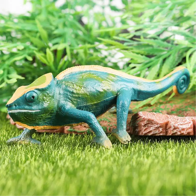Muñeco de animales simulado, juguete camaleón, figuras de acción creativas que cambian de Color, estatua decorativa para el hogar, juguetes multifuncionales para niños