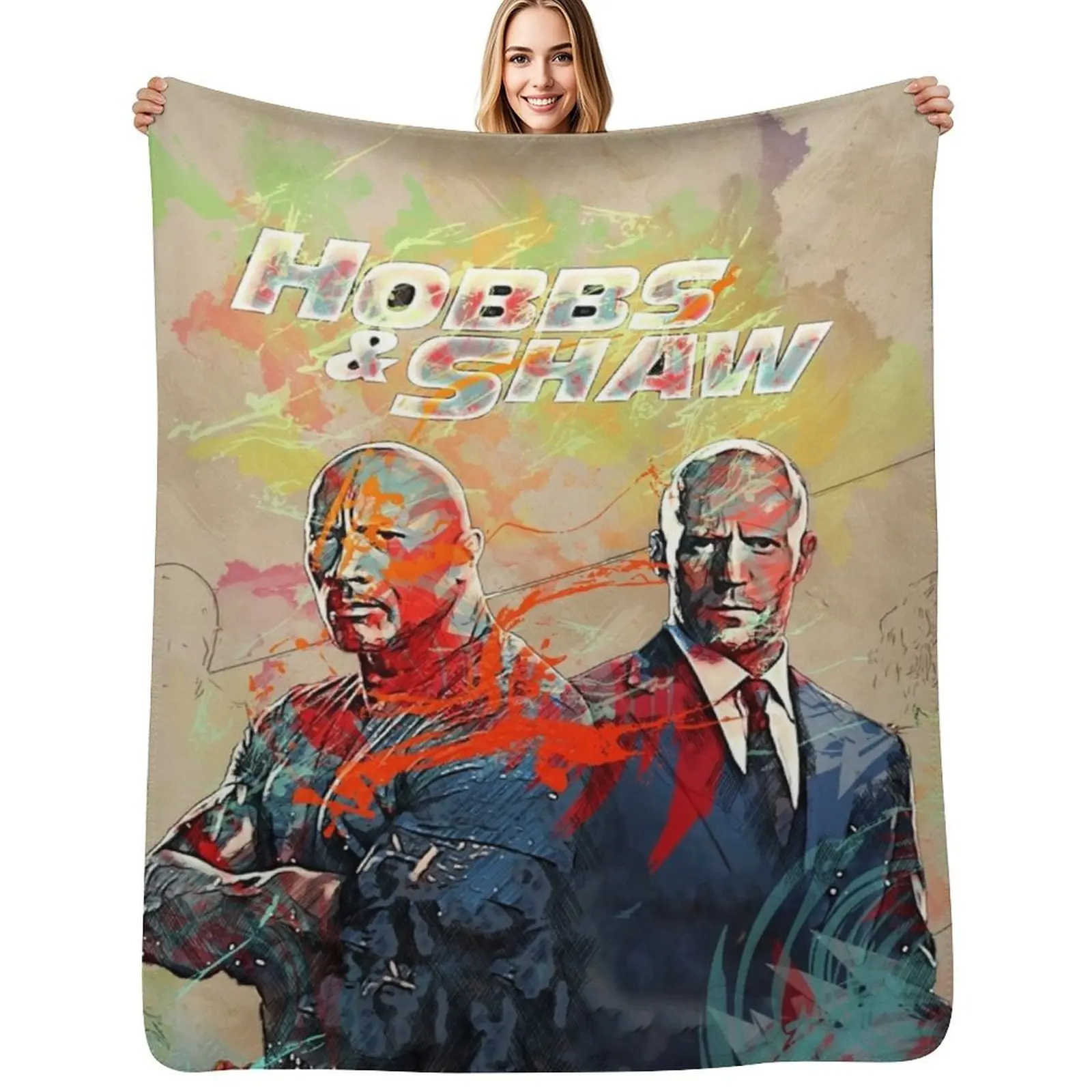 

hobbs and shaw contemporary art Throw Blanket Warm Throw Blanket Gift for Anniversary