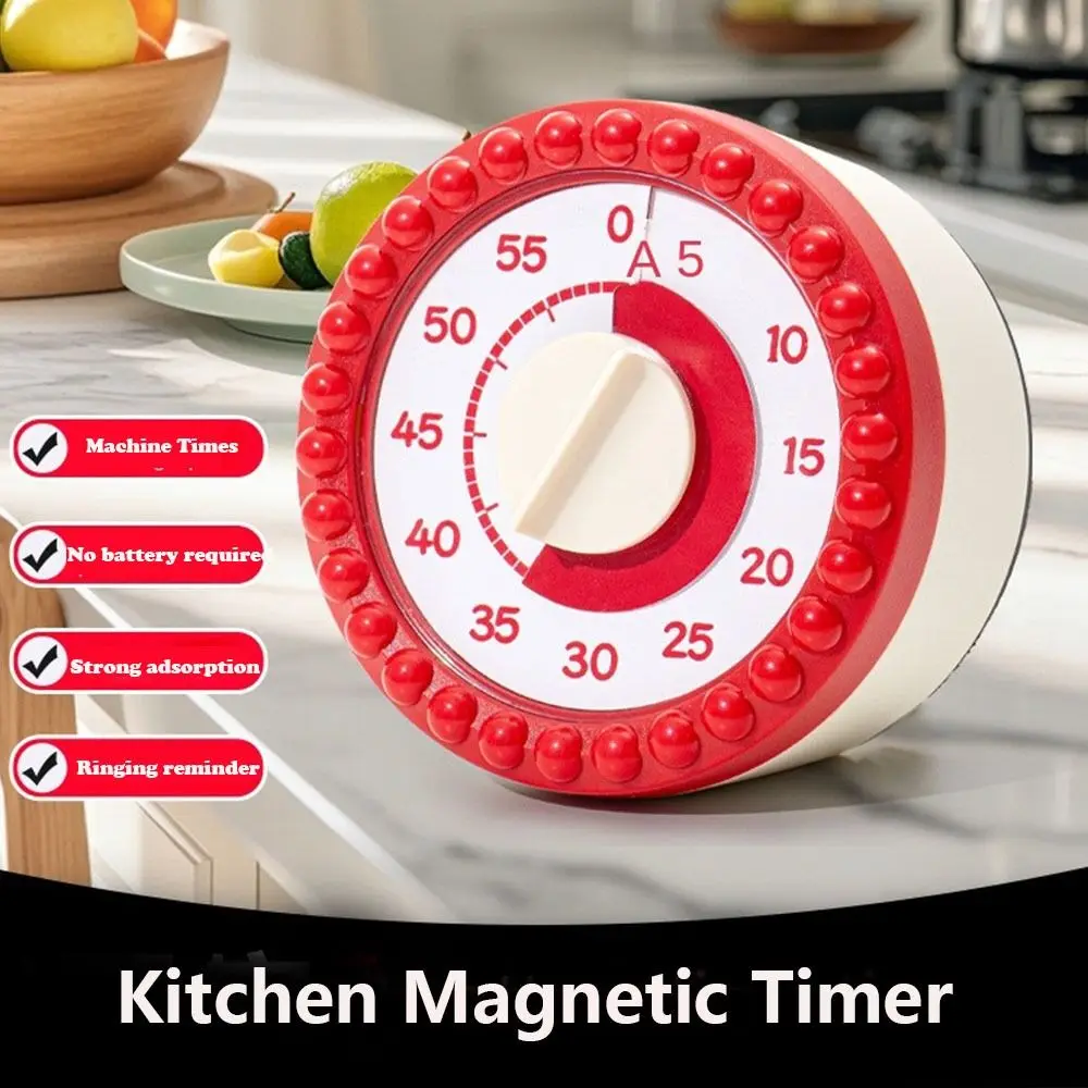 

Alarm Clock 60-Minutes Visual Timer Ultra Silent Self-discipline Kitchen Mechanical Timer Visualization With Stand