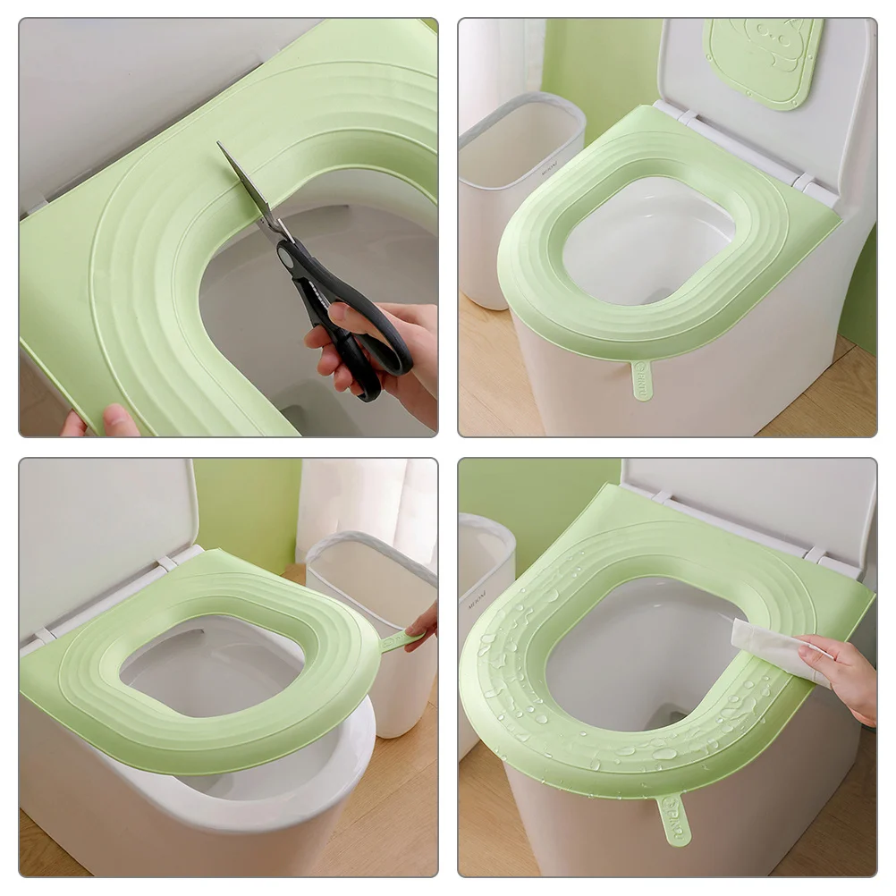 

2Pcs Toilet Seat Cushions Thickened Waterproof Reusable Soft Washable Toilet Pads Household Bathroom Seat Warm Mats