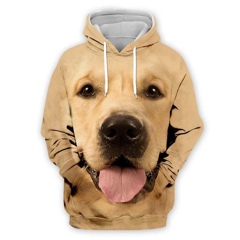 2024 Herren Pullover Langarm Hoodie Sweatshirt Tier Hund Drucke Casuals Frühling & Herbst Für Männer/Frauen Oberbekleidung Streetwear