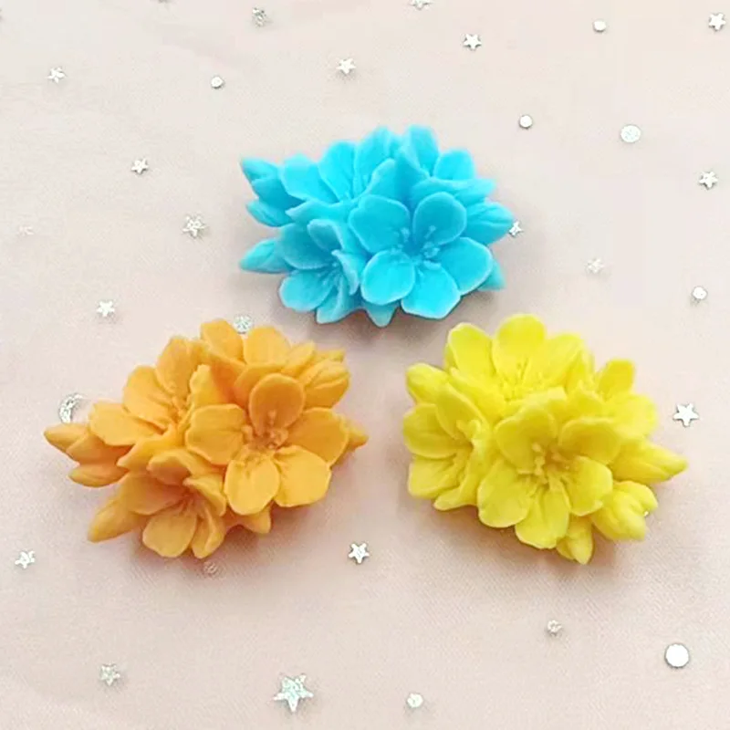 1pcs Aromatherapy Candle Silicone Mold 3D Peach Flower Shape Soap Silicone Mould DIY Candle Cup Soap Mould Cake Decoration Suppl