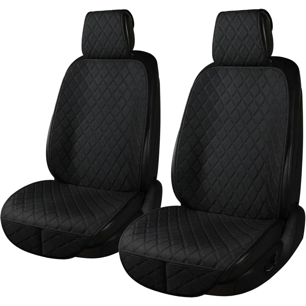 

Pair of Breathable Linen Car Front Seat Covers - Universal Fit for Most Automobiles
