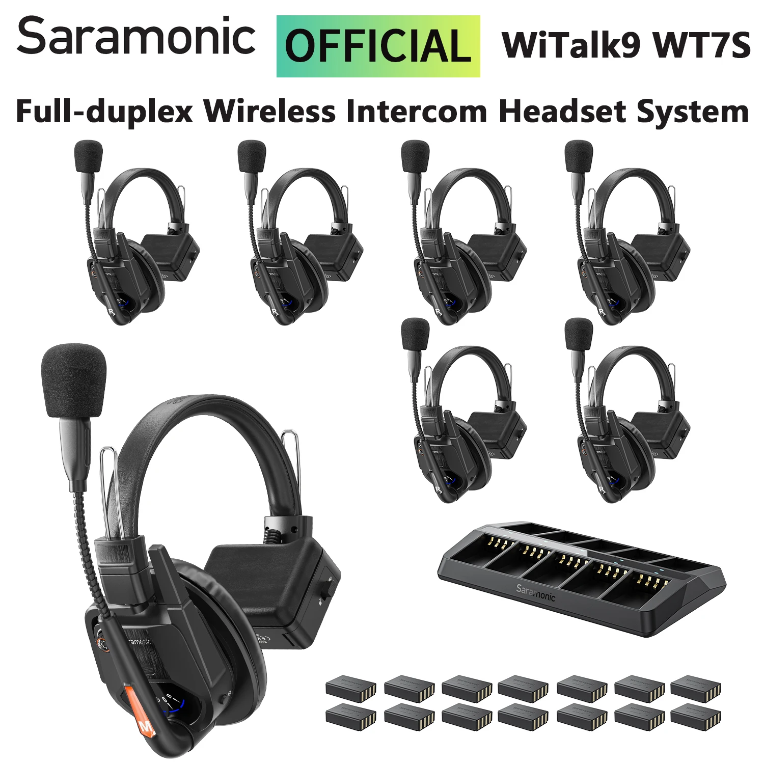 Saramonic Witalk9 WT7S Wireless Headset Full-duplex Intercom Communication System for Filmmaking Live performances Sports Events