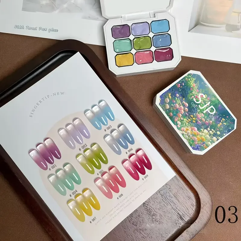 9 colori solidi tavolozza di smalti per unghie staccabile UV/LED smalto lacca salone gel nail art vernice gelatina salone gel semi-permanente Hybr