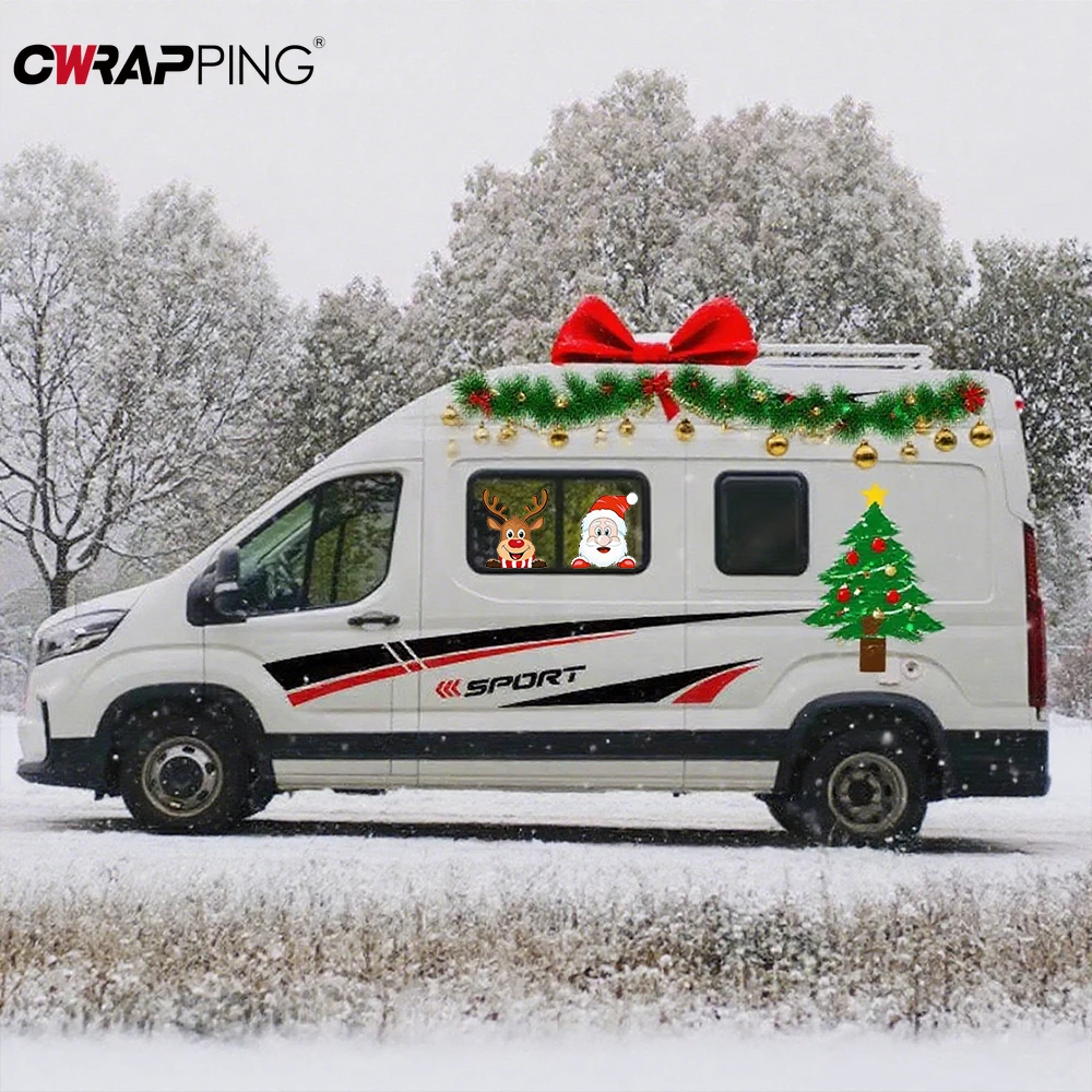 سيارة الممسحة الخلفية صائق عيد الميلاد سانتا كلوز الأيائل عيد الميلاد الجدة ملصق السيارات ممسحة نافذة الشارات عيد الميلاد الديكور الحلي #6