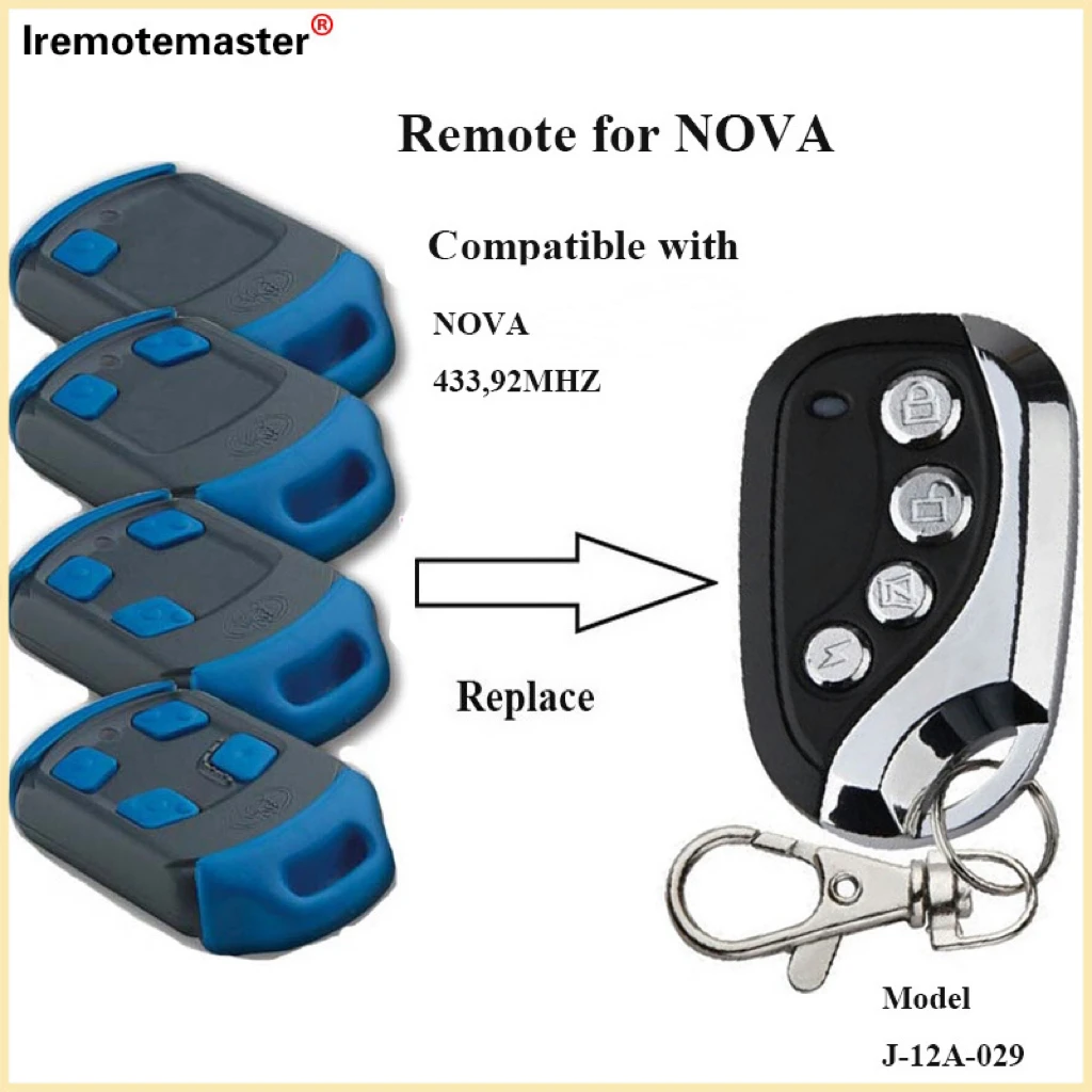 การควบคุมระยะไกลสำหรับ nova เหมาะสำหรับการประยุกต์ใช้ปุ่มสีฟ้าสำหรับประตูไฟฟ้าตัวเปิดประตู433.92MHz