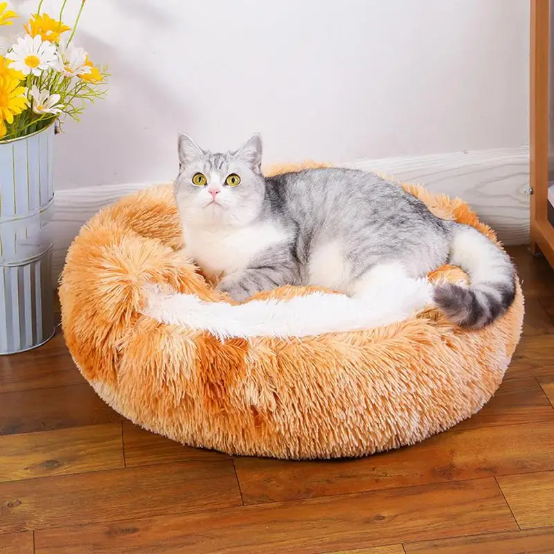 Small Dog Bed Pet Beds Cat Beds Soft Plush Cat House Bed for Dog with Slip Resistant Bottom Cat Cave Bed Machine Washable Pet