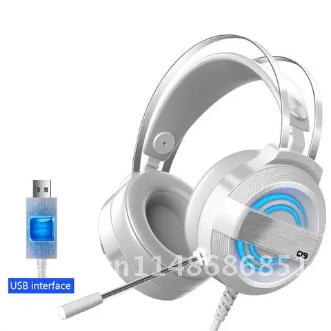 7.1 Sound USB Wire Gaming Headset For PC Gamer Computer Mac Laptop Game Headphones With Microphone Noise Canceling Earphone