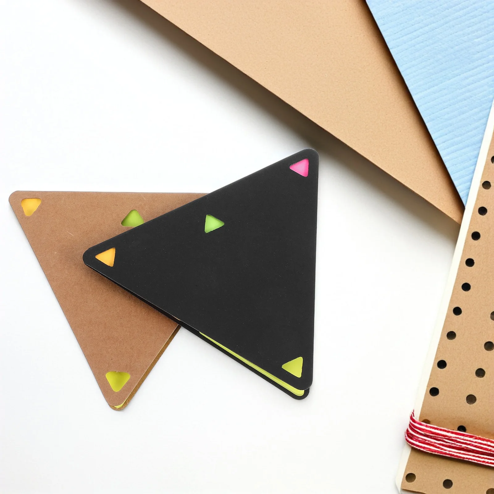 4Sets Triangular Memo Pad Set Strong Adhesion Reusable Notepad for Students Teachers Classroom Work Supplies Aesthetic